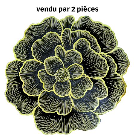 2 Set de table doré noir - LUXE 38cm