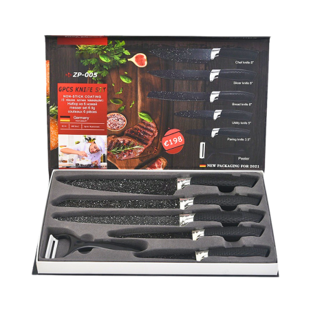 Set de 6 couteaux noirs Zepter