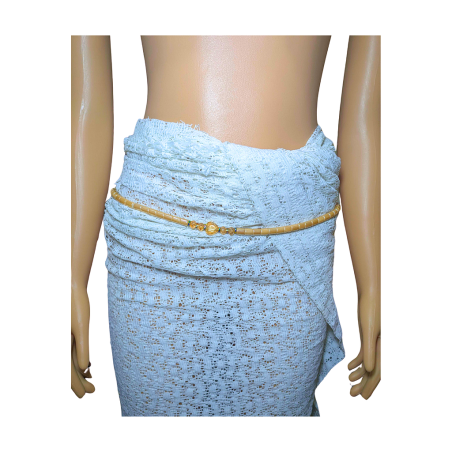 Chaine de taille - grosse perle beige