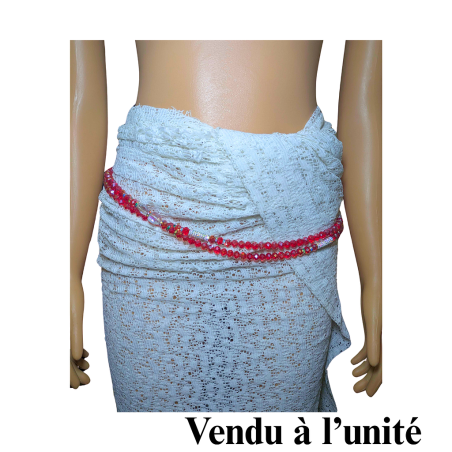 Chaine de taille - grosses perles rouge