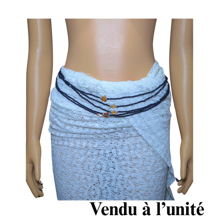 Chaine de taille en cristal noir