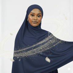 Col hijab jersey Bleu de nuit2 2 mètres