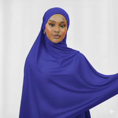 Col hijab jersey Bleu Bic 2 mètres