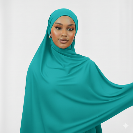 Col hijab jersey Bleu turquoise 2 mètres