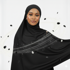 Col hijab jersey Noir 2 mètres