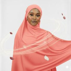 Col hijab jersey Saumon foncé 2 mètres