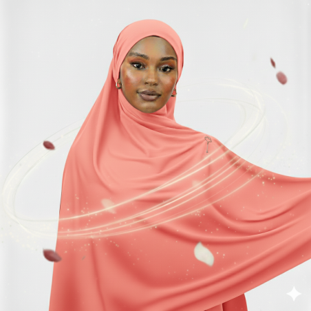 Col hijab jersey Saumon foncé 2 mètres