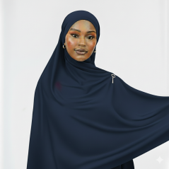 Col hijab jersey Bleu de nuit1 2 mètres