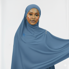 Col hijab jersey Bleu clair2 2 mètres