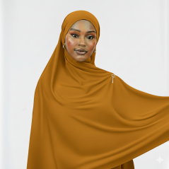 Col hijab jersey Jaune moutarde 2 mètres