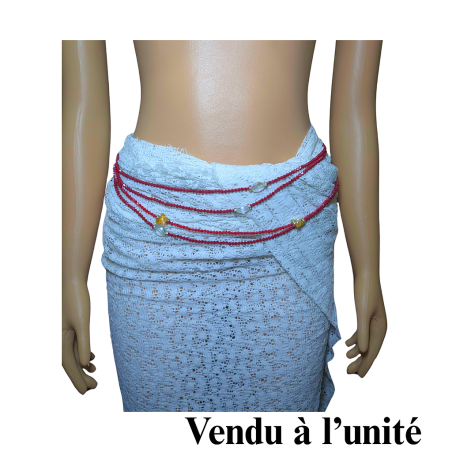 Chaine de taille en cristal rouge