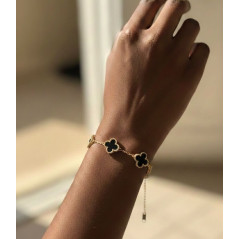 Fétiche trèfle plaqué or noir