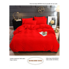 Drap Velours 3 pièces rouge N°3