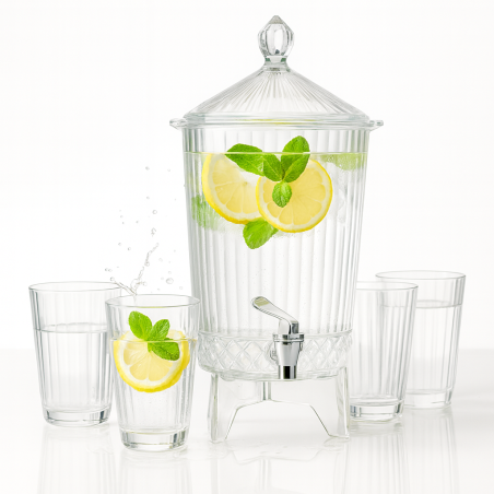 Carafe avec Robinet et 4 verres Réception 