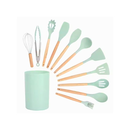 Ustensiles de cuisine en silicone 12 pcs Vert