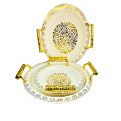 Set de 3 plats en mélamine TRAY Blanc