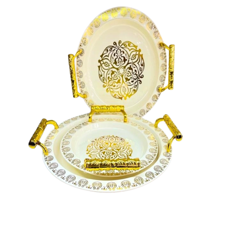 Set de 3 plats en mélamine TRAY Blanc