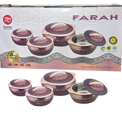 Lot de 4 bols 24h Farah Marron Fonce
