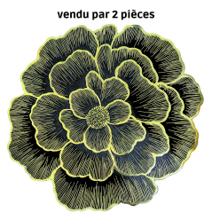 2 Set de table doré noir - LUXE 38cm