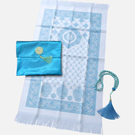 Ensemble de prière Khadija bleu