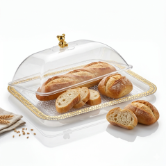 Garde Pain Mélamine Or & Transparent