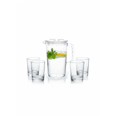 Carafe Réception Transparente + 4 verres 1L