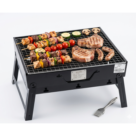 Barbecue pliable portable au charbon de bois