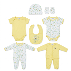 Ensemble de vêtements JAUNE 8 pièces pour Bébé 0 à 3 mois