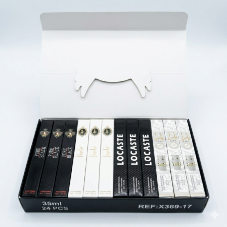 Paquet 24 parfums Black pure-Jaedar-Lacoste-Yara blanc