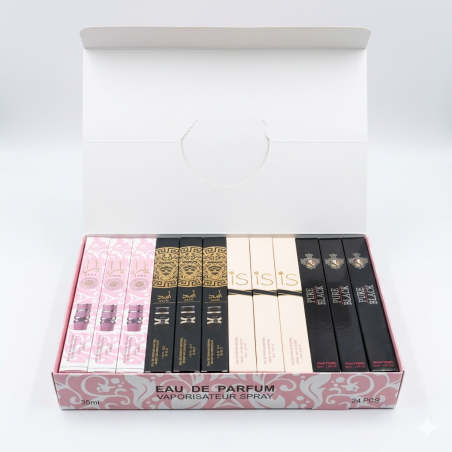 Paquet 24 parfums Yara rose-Asad-Is rose-Black pure