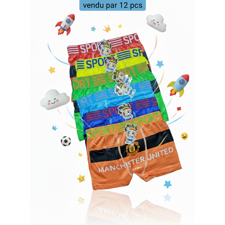 Paquet de 12 caleçons enfant
