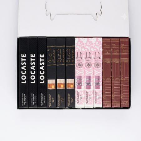 Paquet 24 parfums Lacoste Khamrah Yara rose - baccarat rouge-