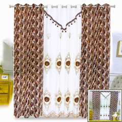 Paquet DE 3 RIDEAU 2 lourd et 1 leger - Rouge beige