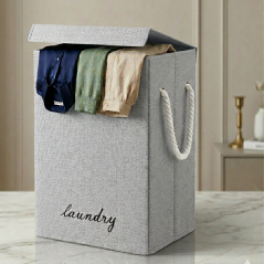 Panier à linge LAUNDRY 40x30x60 CM - Gris