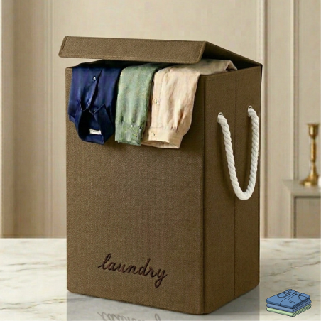 Panier à linge LAUNDRY 40x30x60 CM - Marron