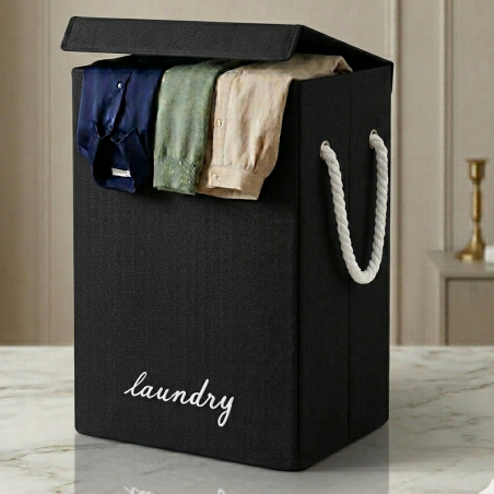 Panier à linge LAUNDRY 40x30x60 CM - Noir
