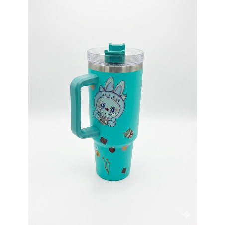 Gourde avec Paille 1,200L - Mug Isotherme - Boissons Froides et Chaudes