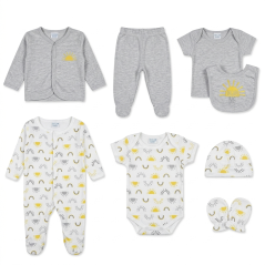 Ensemble de vêtements GRIS 8 pièces pour Bébé 0 à 3 mois