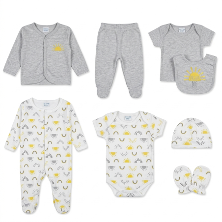 Ensemble de vêtements GRIS 8 pièces pour Bébé 0 à 3 mois